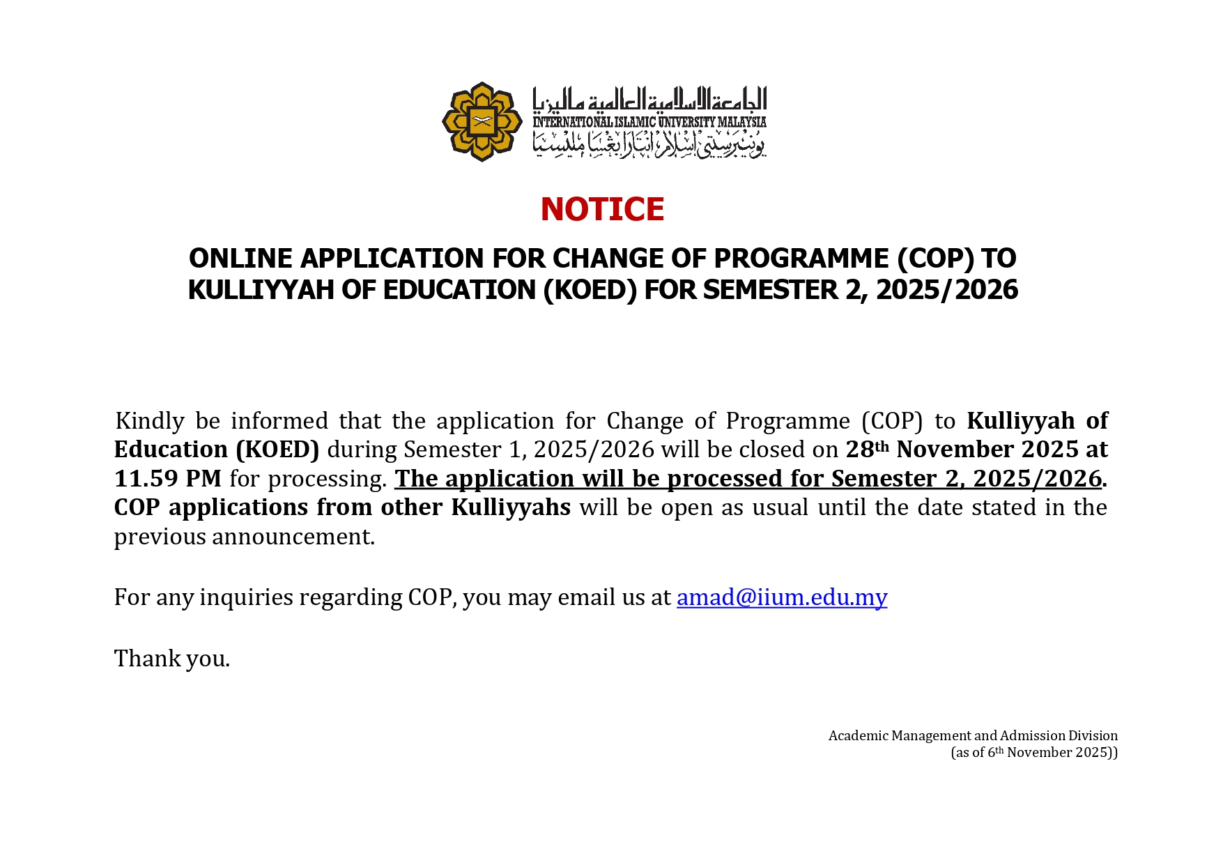 NOTICE ANNOUNCEMENT CLOSING COP KOED_page-0001