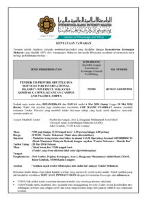 TENDER TO PROVIDE SHUTTLE BUS SERVICES FOR INTERNATIONAL ISLAMIC UNIVERSITY MALAYSIA GOMBAK CAMPUS, KUANTAN CAMPUS AND PAGOH CAMPUS