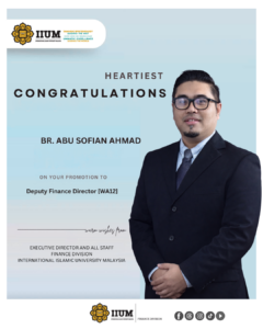 Heartiest Congratulations to Br. Abu Sofian Ahmad on His Promotion