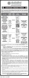 TENDER ADVERTISEMENT AND SALE OF TENDER DOCUMENT: (1) TENDER FOR THE PROVISION OF STUDENT INSURANCE COVERAGE FOR A THREE (3) YEAR PERIOD AT THE INTERNATIONAL ISLAMIC UNIVERSITY MALAYSIA (IIUM/STADD/01/2026) AND (2) TENDER FOR GROUP HOSPITALISATION & SURGICAL INSURANCE FOR THREE (3) YEARS FOR INTERNATIONAL ISLAMIC UNIVERSITY MALAYSIA (IIUM/ISC/01/2026) AND (3) TENDER FOR LEASING OF PHOTOCOPIER MACHINE FOR FIVE (5) YEARS FOR INTERNATIONAL ISLAMIC UNIVERSITY MALAYSIA (IIUM/FIN/01/2026)