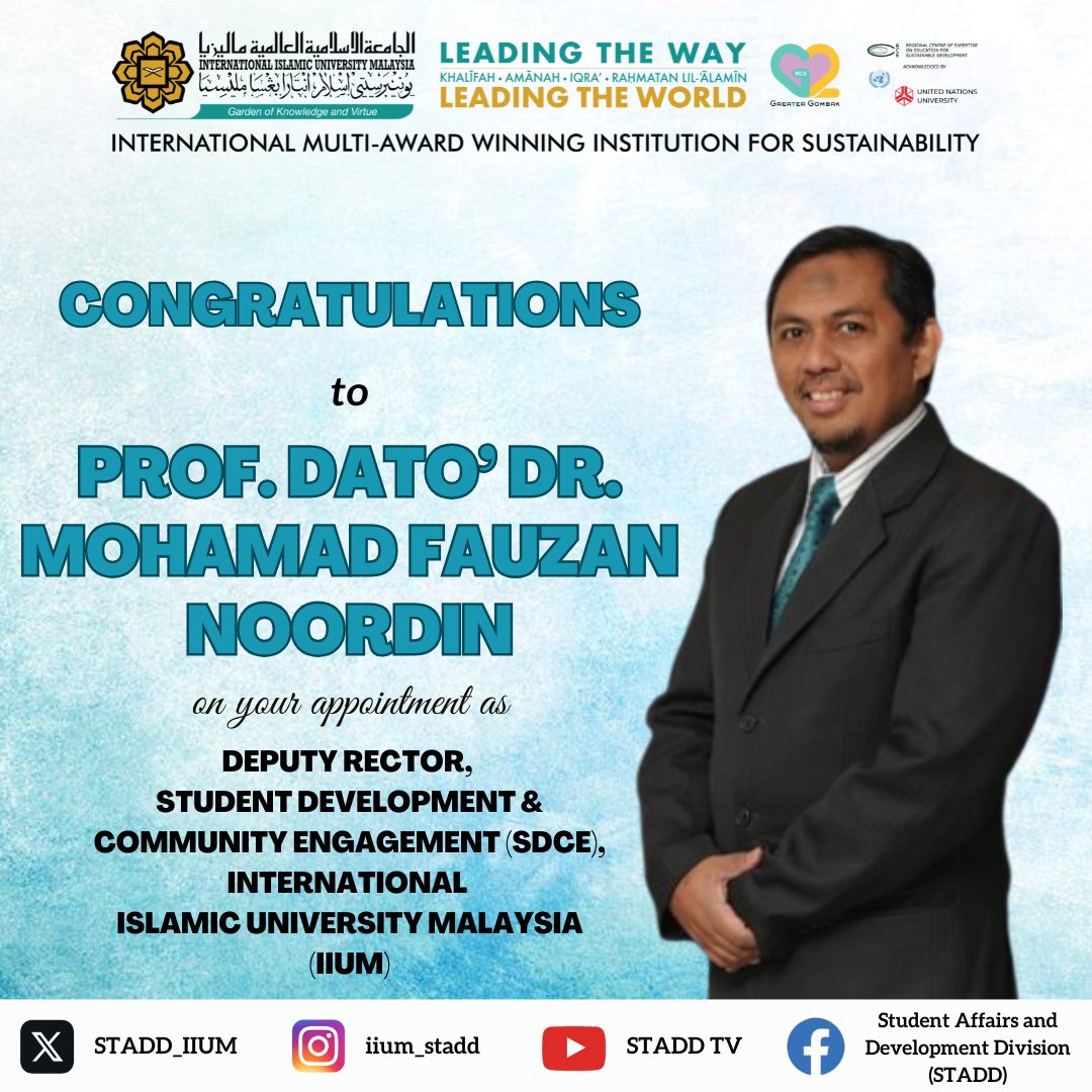 Congratulations, Prof. Dato’ Dr. Mohamad Fauzan Noordin