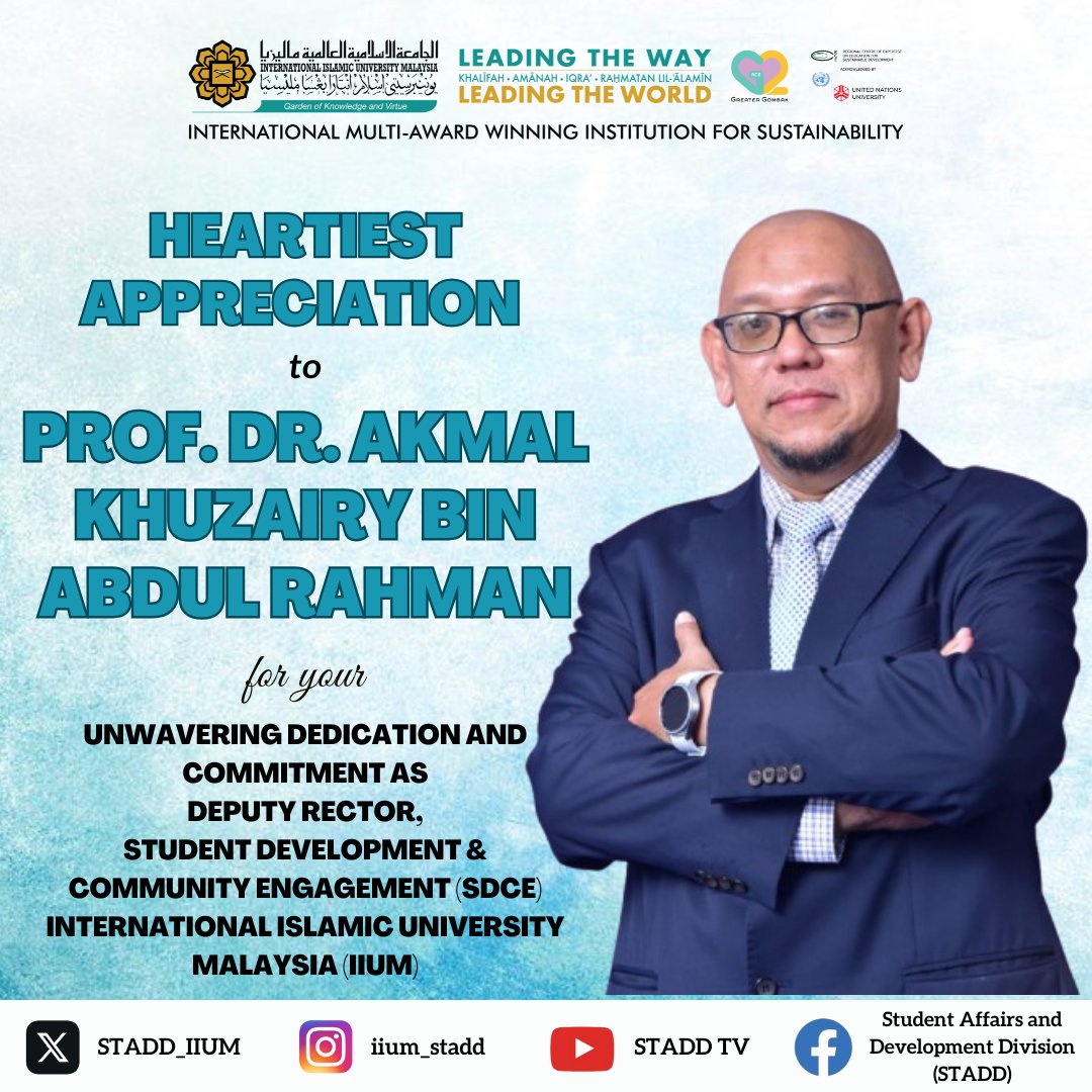 Thank You, Prof. Dr. Akmal Khuzairy bin Abdul Rahman