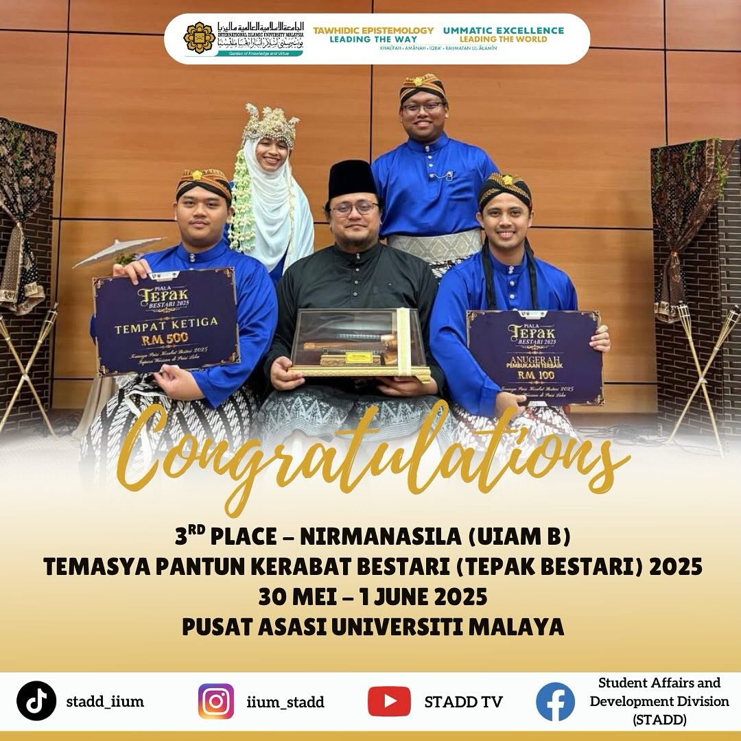 Congratulations, 3rd Place – Nirmanasila (UIAM B) Temasya Pantun Kerabat Bestari (Tapak Bestari) 2025