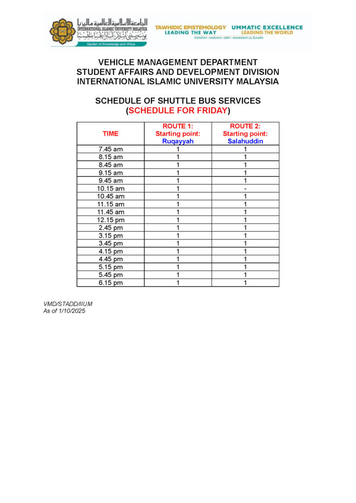vehicle-management-department-stadd-student-affairs-development