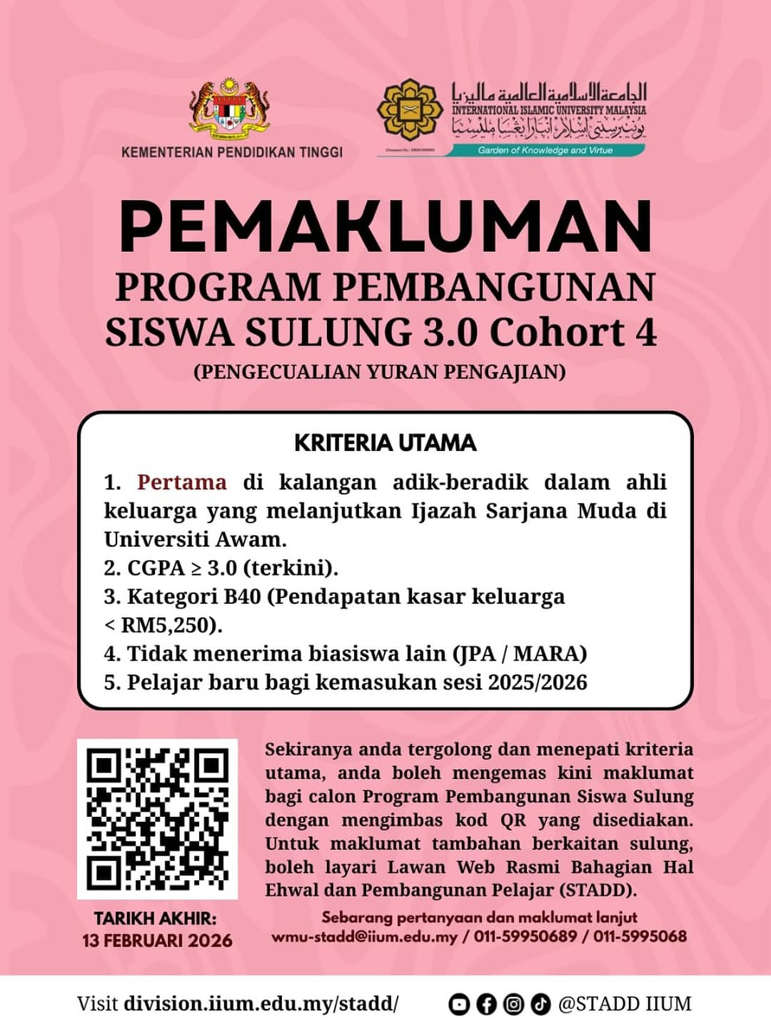 Pemakluman Program Pembangunan Siswa Sulung 3.0 Cohort 4