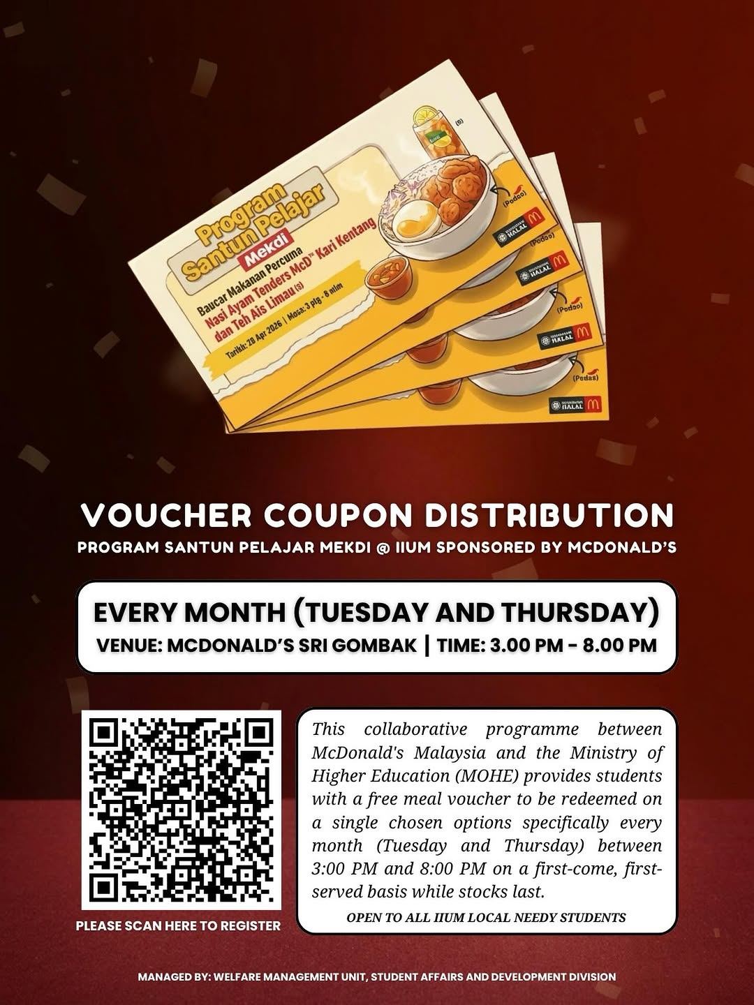 Voucher Coupon Distribution: Program Santun Pelajar Mekdi