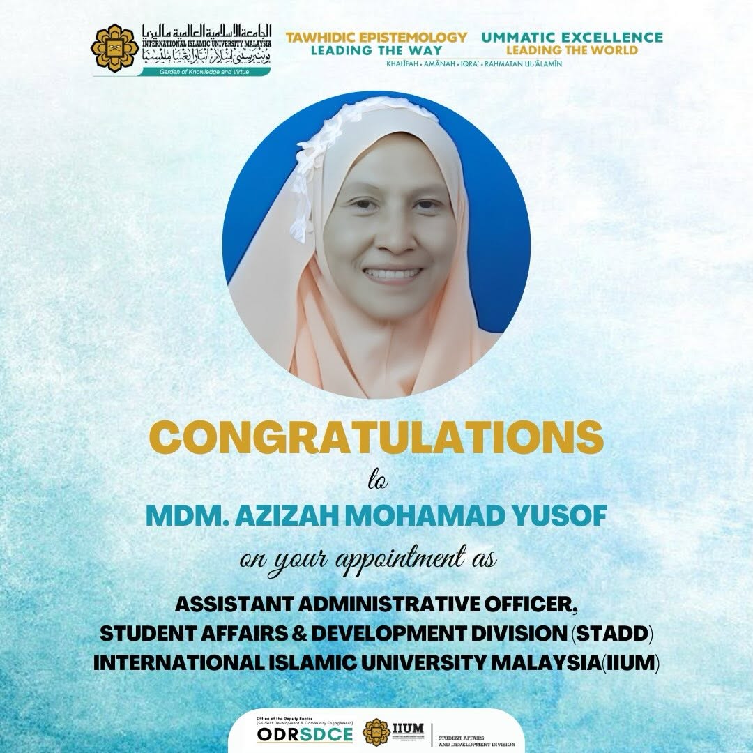Congratulations to Mdm. Azizah Mohamad Yusof