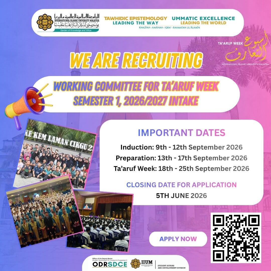 Application for Working Committee of Ta’aruf Week Semester 1, 2026/2027 Intake