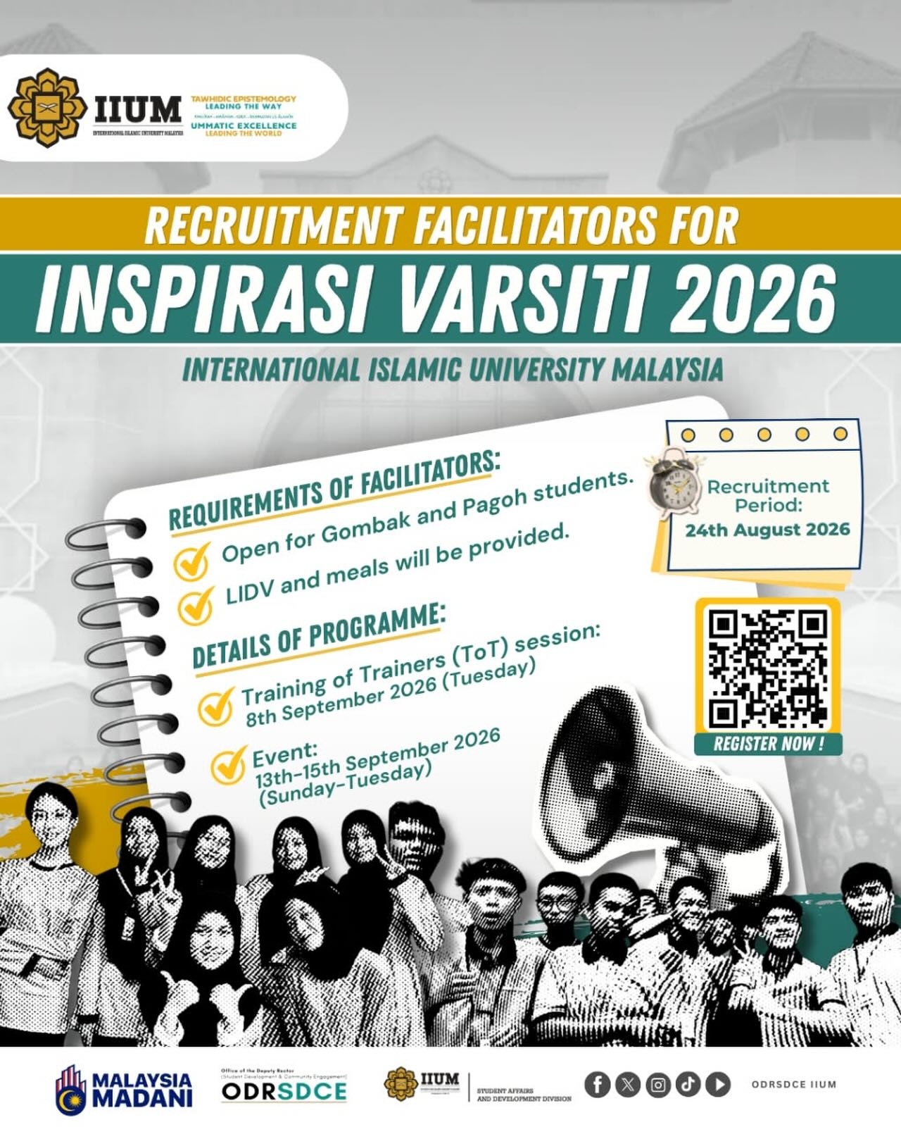 Recruitment of Student Facilitators: Inspirasi Varsiti @ UIAM 2026