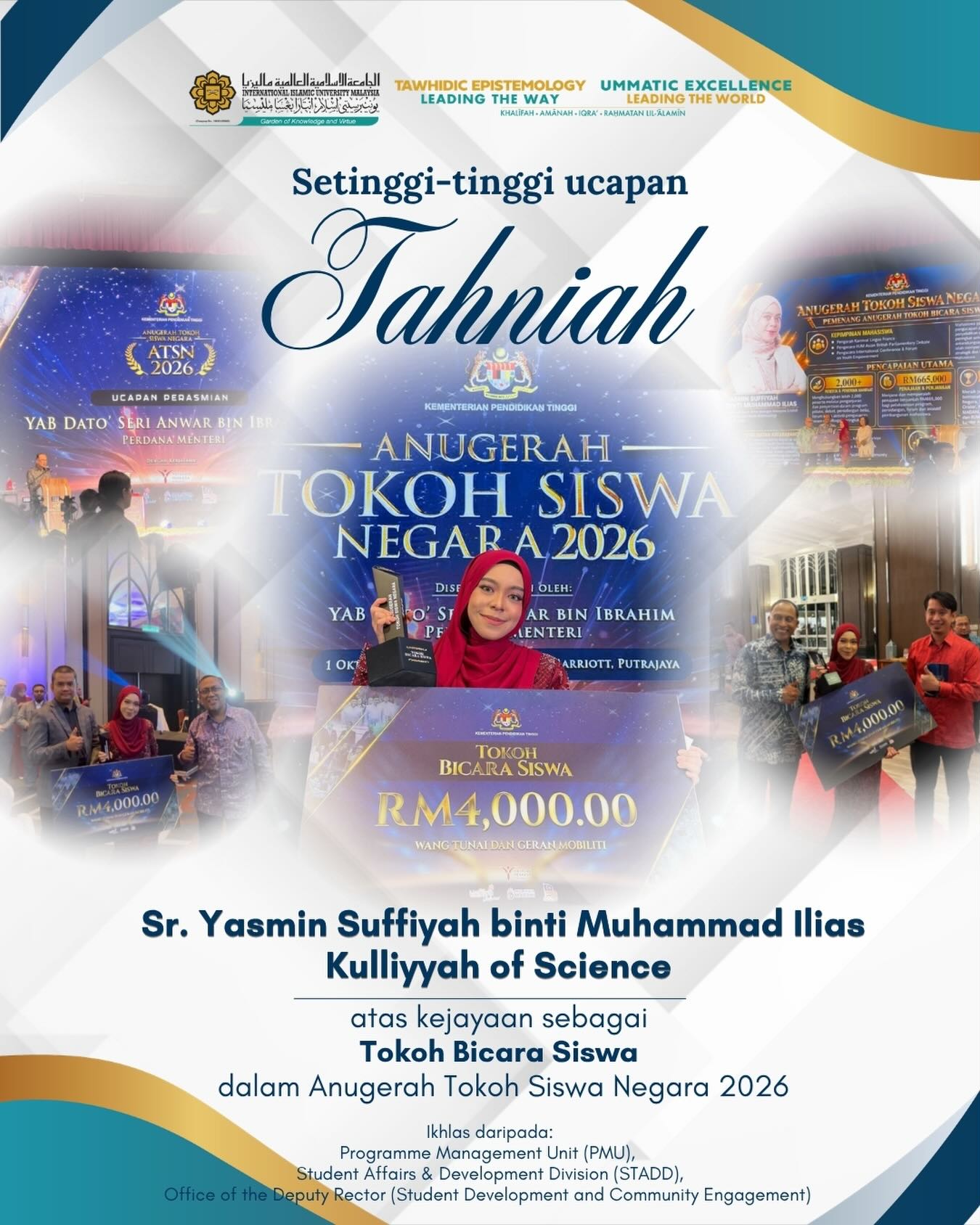 Highest Congratulations to Sr. Yasmin Suffiyah binti Muhammad Ilias